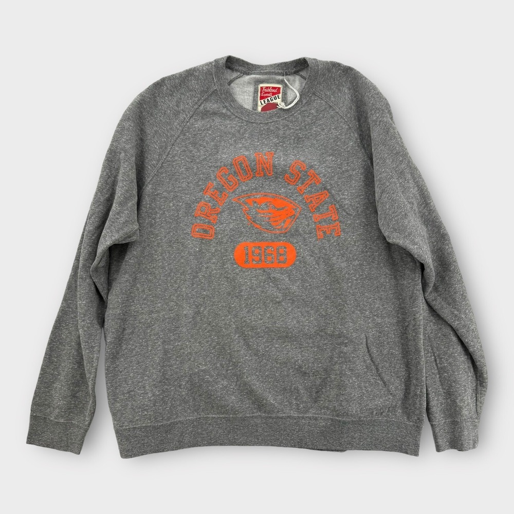 Triblend Sweats League Oregon State Sweater Mens XXL Crew Neck 1968 Gray 2XL NEW